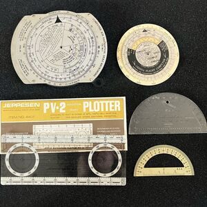 AVIATION NAVIGATION PLANE CESSNA JEPPESEN FLIGHT COMPUTER PROTRACTOR VINTAGE LOT